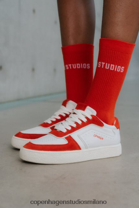 COPENHAGEN STUDIOS donne 264 misto pelle FV4D31 calzature bianco rosso
