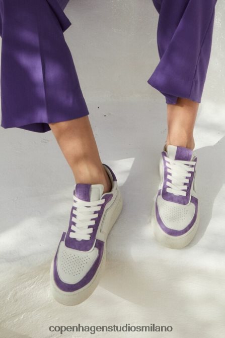 COPENHAGEN STUDIOS donne 264 misto pelle FV4D41 calzature bianco/viola