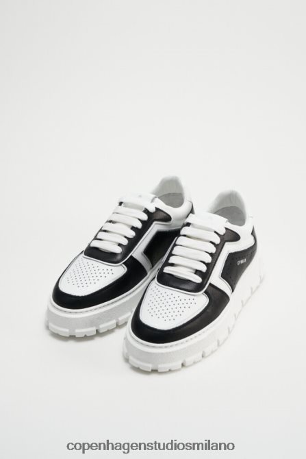 COPENHAGEN STUDIOS donne 332 misto pelle FV4D10 calzature nero bianco