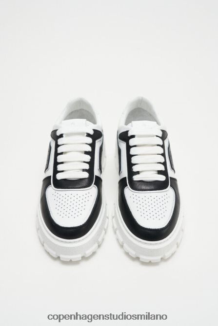 COPENHAGEN STUDIOS donne 332 misto pelle FV4D10 calzature nero bianco
