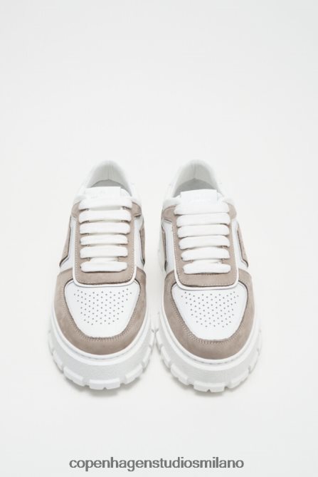 COPENHAGEN STUDIOS donne 332 misto pelle FV4D94 calzature grigio/bianco