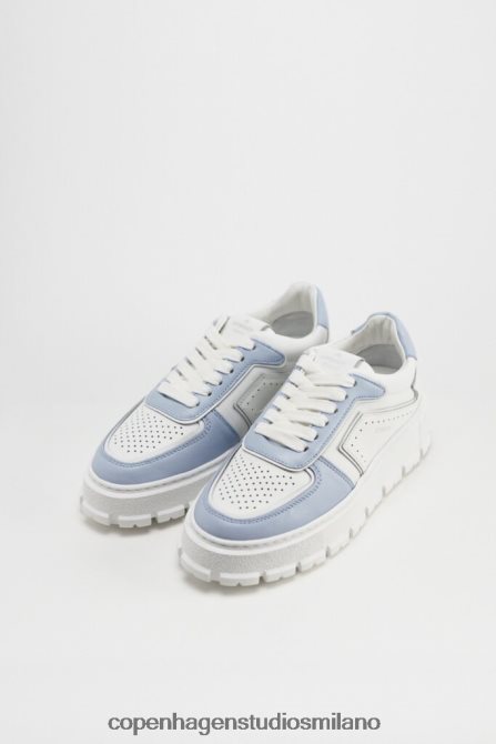 COPENHAGEN STUDIOS donne 332 vitello FV4D98 calzature bianco/azzurro