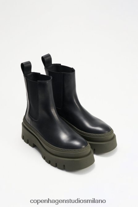COPENHAGEN STUDIOS donne 686 vitello FV4D141 calzature nero/verde